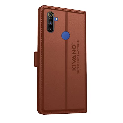 Image of Compatible With Realme Narzo 10A / Realme 5 / Realme 5s / Realme 10 / Realme Narzo 20A Flip Cover | Leather Finish | Inside Pockets & Inbuilt Stand | Shockproof Wallet Style Magnetic Closure