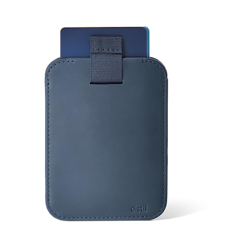 Distil Union Wally Sleeve | Minimalist Genuine Leather Slim Wallet & Credit Card Holder | MagLock Pocket, Pull-Tab Access, RFID Shielding