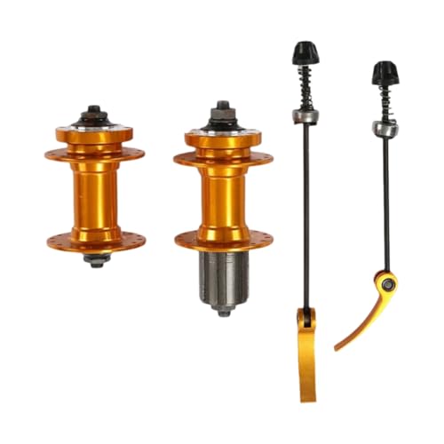 Lnfxkvva Juego de frenos de disco tipo tarjeta de 32 agujeros Huagu Mountain Bike Huagu Frenos de disco Bujes de bicicleta de freno de disco, color dorado