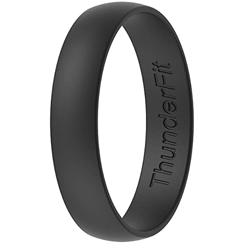 Photo 1 of ThunderFit Silicone Wedding Ring for Men and Women - 4 Rings / 1 Ring Rubber Engagement Bands - 6.3mm / 5mm / 4mm Wide - 1.65mm Thick