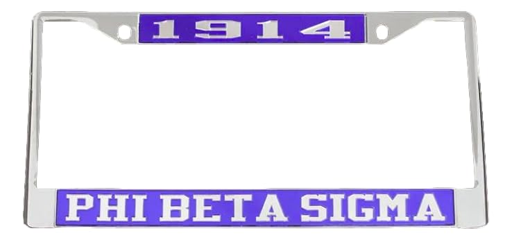 (PBS) Chrome License Plate Frame (Blue Acrylic & Silver Founding Year)