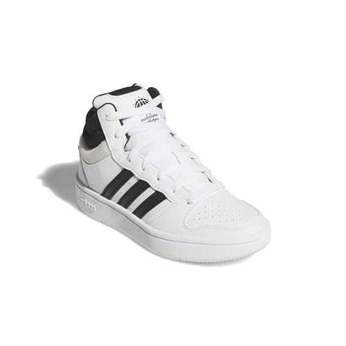 adidas Mixte Enfant Hoops Mid Classic Shoes, FTWR White/Core Black/Orbit Grey, 38 EU
