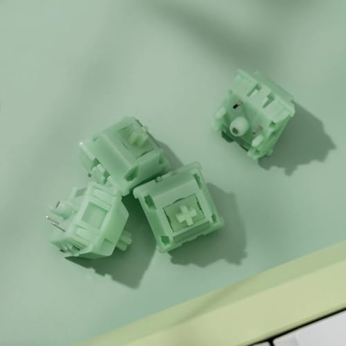 Image of OOCTPK Chilkey Jade Green Keyboard Switches, 5 Pin PCB Mount Pre-lubed Switches Linear with POM Housing, UPE /Stainless Steel Stem for Mechanical Gaming Keyboard (35pcs)