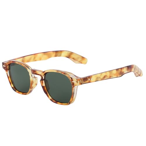 Retro Oval Sunglasses Women Rivets Punk Gradient Shades UV400 Men Dark Green Sun Glasses