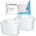 Produktbild Wessper Wasserfilter Kartusche Kompatibel mit Brita Maxtra Wasser Kanne, Filter mit Aktivkohle und Lonenaustauscherharz, Wasserfilterkatuschen - 2er Pack