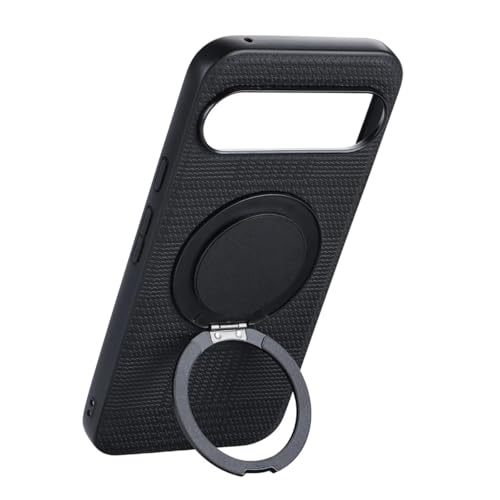 Image of MILLION CASES Back Cover Case for Google Pixel 9 Shockproof Protective Prestige Weave Texture Mag-Safe Kickstand Case for Men & Boys(Black)