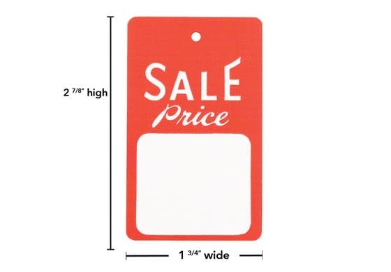 NAHANCO 328 1 7/8 x 2 7/8 Sale Tag Unstrung (Pack of 1000)