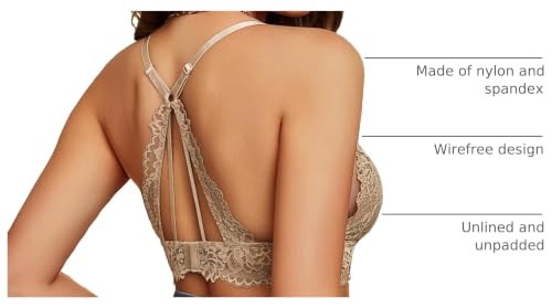 Image of Avidlove Lace Bralettes for Women Wireless Unpadded Bras Racerback Cami Tops Basic Sexy Strappy Everyday Lingerie