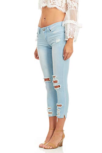 COVER GIRL Women's Ripped Cropped Skinny Jeans2