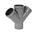 Produktbild KNM TRADE HT-Doppelabzweig DN 50 45°  4-fach T-Stück PP grau für Innenabwasser