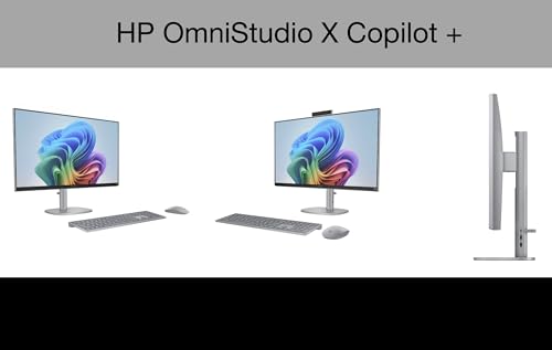 Image of HP OmniStudio X OmniStudio Copilot + All-in-One 27 inch IPS 4K UHD Display (Intel Ultra 7-256V, 16GB LPDDR5X, 4TB PCIe SSD, Intel Arc 140V, WiFi 6, Webcam, Win 11 Pro) w /DKZ USB Port Expander