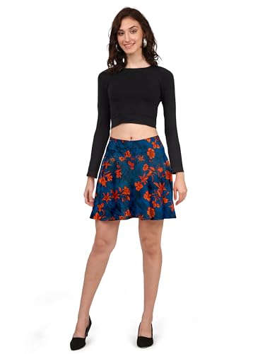 Image of Mehrang Girl's /Women's Classic Stretchy All Time Trendy Skater Skirt with Attached Inner Shorts and Flared Inskirt