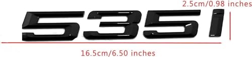Image of 535i Emblem Decal Car Numbers Letters Decal Plating Badge 3D Metal Style Fit for 535i Accessories Black