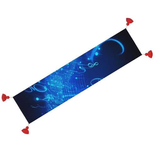 Chemin de table rustique bleu musique pour raviver table terne