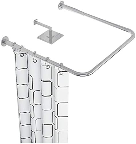 Image of Curved Shower Grab Rail for Bathtubs 304 Stainless Steel Safety Bar Adjustable Length Ideal for Bathroom Support Silver Finish (100 x 100 x 100cm) - Outstanding Durability