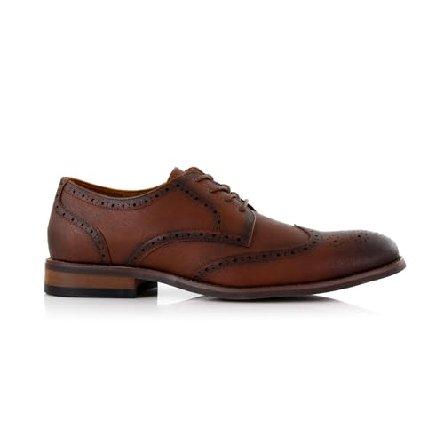 Image of Ferro Aldo Men's Wingtip Oxford Dress Shoes | Classic Brogue & Two-Tone Spectator Styles | Formal Wedding Business Party Shoe