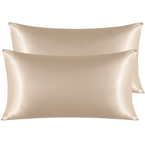NTBAY NTBAY King Satin Pillowcases, Set of 2, Taupe