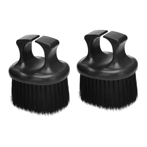 GARVALON 2個 壊れたリングヘアブラシ ブラシ ラウンドヘアブラシ 顔 理髪師 鼻毛トリマー メンズ ホイル 髭 男性用ヒゲブラシ 毛ひげブラシ 男性用ヘアブラシ ナイロン Black