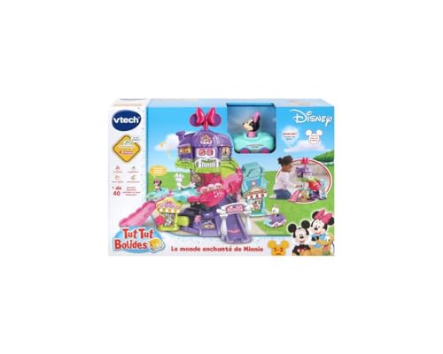 VTech Tut Tut Bolides Disney Le Monde Enchanté de Minnie avec Voiture Cabriolet Magique de Minnie Mouse Circuit Voitures 4 Zones Magiques Cadeau Enfant de à Contenu en Français - vue 3