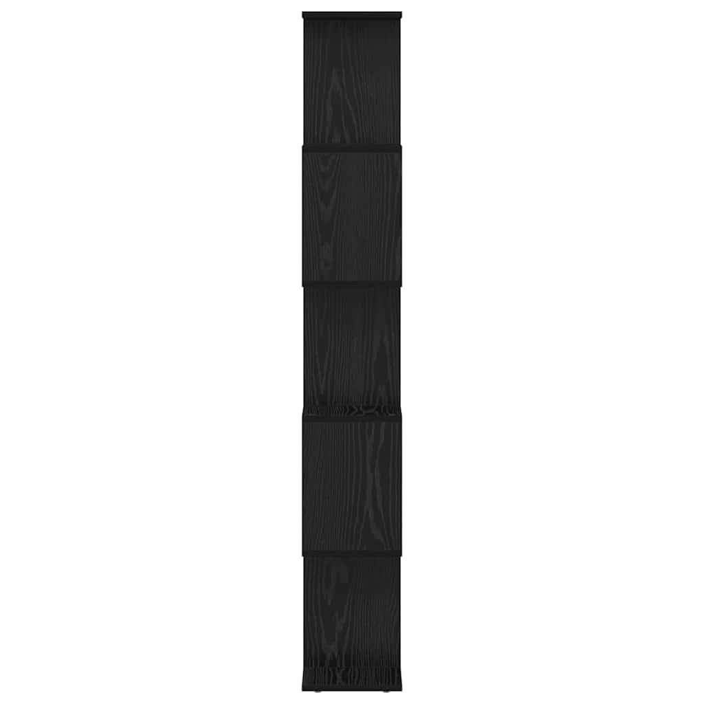 Regał na książki o wyglądzie czarnego dębu, 70 x 24 x 161 cm, materiał drewnopochodny, 5 półek, wolnostojący, do salonu, biura