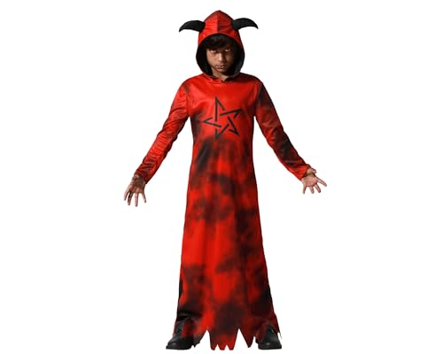 Atosa | Disfraz de Demonio Infantil Unisex | Terror | Infierno | Disfraces para Halloween, Carnaval, Fiestas Temáticas | Incluye Túnica Larga con Capucha | Cómodo, Divertido y Original | 7-9 Años
