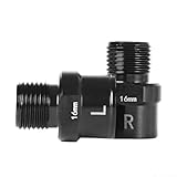 Fahrradpedalbolzen-Abstandshalter, 16 mm, 20 mm, Verlängerungsachse, kompatibel mit Rennrädern mit rostfreiem Edelstahl und klaren Markierungen links rechts (16 mm schwarz)