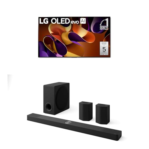 Image of LG 77-Inch Class OLED evo G4 Series Smart TV 4K Processor Flat Screen with Alexa Built-in (OLED77G4WUA, 2024), 9.1.5 ch. Sound Bar with Wireless Dolby Atmos Soundbar and Rear Speakers