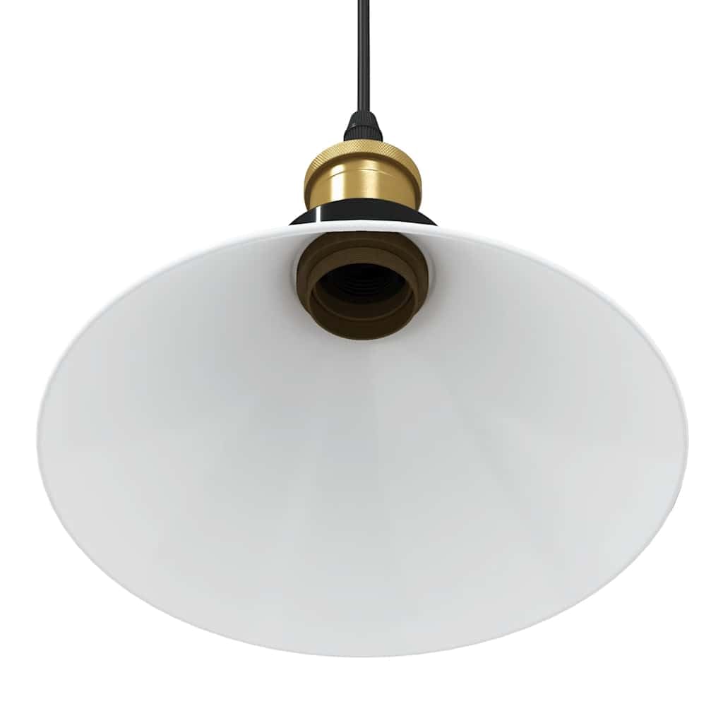 Lampa wisząca z regulacją wysokości, biała, błyszcząca, metalowa, Ø 22 cm, z oprawką E27, system wyciągu, do salonu, kuchni, sypialni, oświetlenie wewnętrzne, możliwość ściemniania