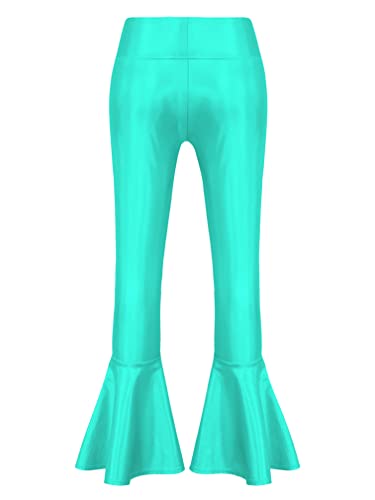 FEESHOW Kids Girls Metallic Splice Sports Dance Leggings Pants Athletic Workout Active Yoga Compression Tights