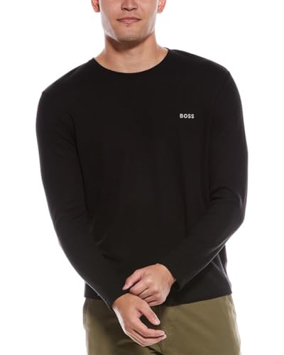 BOSS Men's Waffle Long Sleeve Shirt, Ivy Green, M