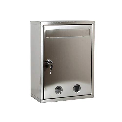 NSTVVEE Cassetta Postale Elettronica da Parete, per Ufficio Postale, in Acciaio Inox, con Ampio perimetro Esterno, Dotata di Porta-giornali con Serratura e Impermeabile.