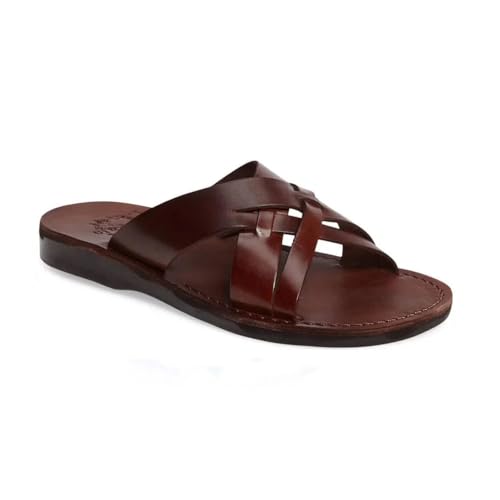 Jesse - Leather Woven Strap Sandal - Mens Sandals