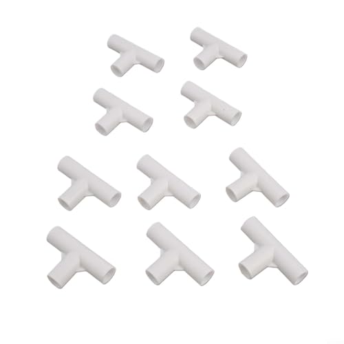 Conector en T de poste de tienda de campaña, 10 piezas de juntas fijas de plástico blanco, diámetro interior de 16 mm para toldo, jardín, plantas, armario, cama para mascotas (T-tee)