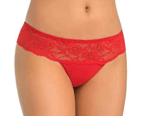 Teyli Tanga Damen Tanga String aus Spitze Comfo - String Tanga Damen String Damen - String Tanga Damen Sexy Dessous - Strings Damen Sexy Red XXL