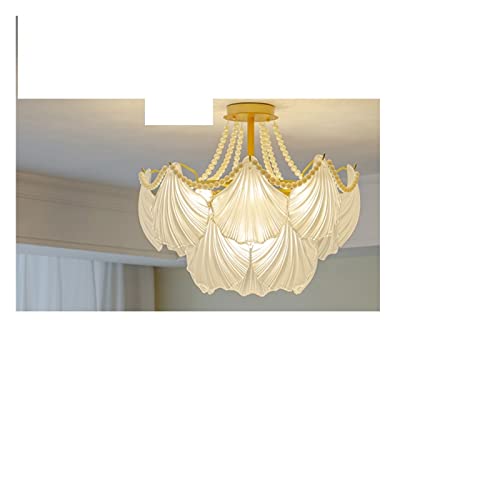 Suspension moderne pour salon chaleureux avec plafonnier LED luxury en verre givré