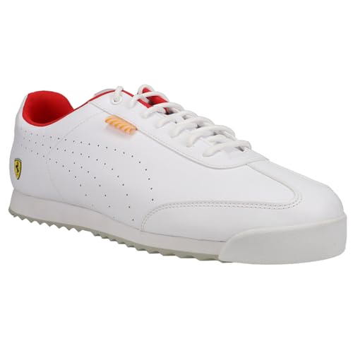 PUMA Mens Scuderia Ferrari X Roma Via Lace Up Sneakers Shoes Casual - White2