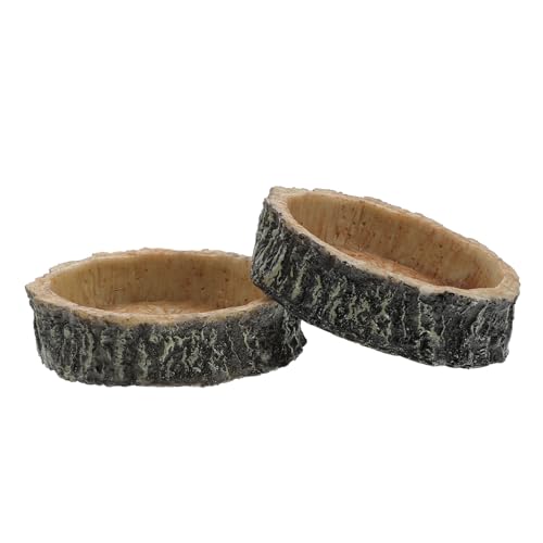 POPETPOP Solid Material Reptile Feeding Bowl Pet Water Feeder for Lizards Snakes and Turtles