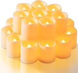 Homemory Flickering Flameless LED Tealight Candles, 12PCS Battery Operated, Realistic Electric for Easter, Wedding, Table