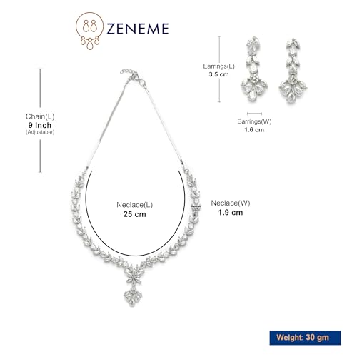 Handcrafted Circle Necklace Set (Silver)