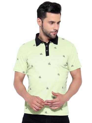 Image of Honky Tonky Men's Regular Fit Polo Neck Half Sleeve Printed Casual T-Shirt | Polo T-Shirt for Men