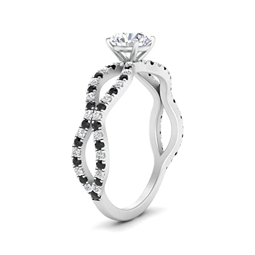 Image of 55Carat Choose Your Gemstone Pave Split Wave Diamond CZ Ring Sterling Silver Round Shape Split Shank Engagement Ring Everyday Jewelry Wedding Jewelry Handmade Gifts for Wife US Size 4 to 12