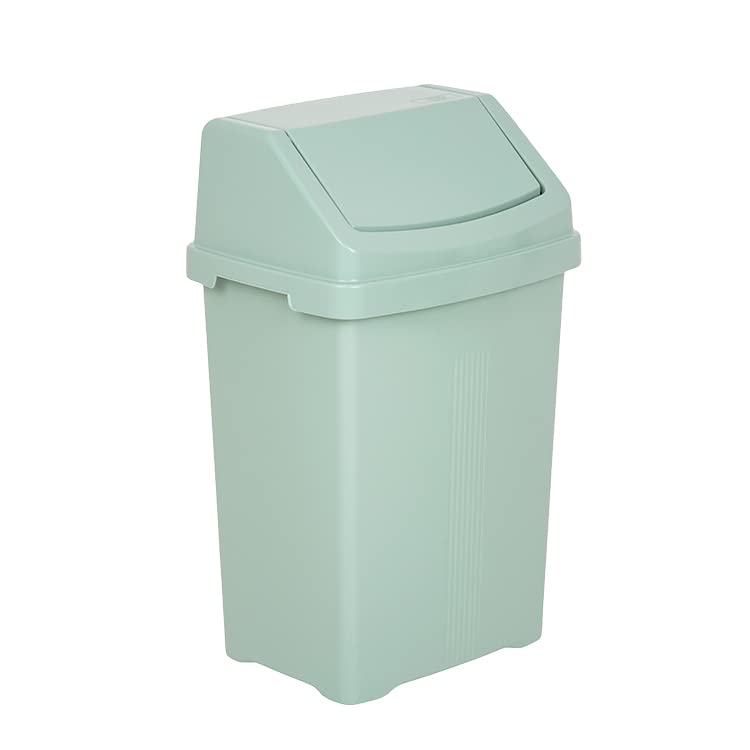 JMS we create smile Plastic Swing Lid Bins Recycle Waste Dust Bin 8/25 /50 L Home Kitchen Office (Silver Sage, 50 Litre)