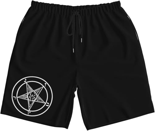 Goat of Mendes Pentagram Satan Satanic Baphomet Mens Swim Trunks Quick Dry Board Shorts 7
