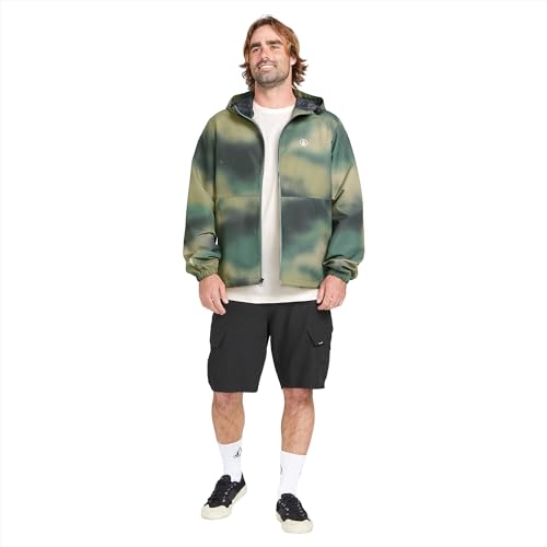 Image of Volcom Men's Wavern Water-resistant Windbreaker Jacket - Zip-up With Adjustable Hood