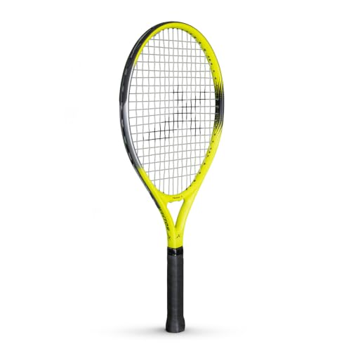 Image of Vector X VXT-1100 21 inch Aluminium Lawn Tennis Racquet for Adults & Kids, Lightweight, Durable & Beginner Tennis Racket Gear for Children, for Outdoor Game Play, Practice & Training (Black-Yellow)+Cover