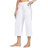Willit Women’s Capris Pants Cotton Yoga Capri Casual Lounge Pants Wide Leg Workout Sweatpants with Pockets 20″