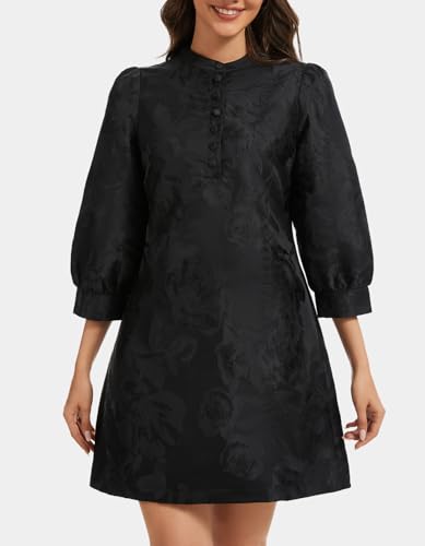 Image of Ladyful Women's Floral Jacquard Dress Cocktail Mini Shift Dresses