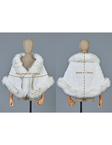 BEAUTELICATE Women's Faux Fur Shawl Warm Stole Wrap Shrug For Winter Wedding Dress Evening Party Plus Size4