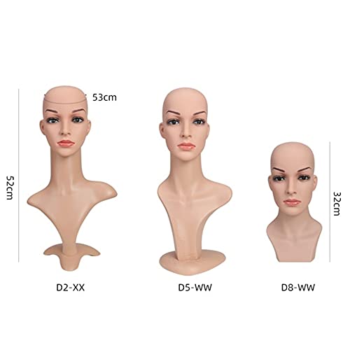 Maniquí femenino de PVC resistente para peinar pelucas y exhibir gorros 7