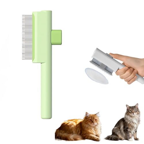 GUPPBF Cepillo para mascotas, Cepillo para gatos y perros, Elimina el 95% del pelo muerto, suavidad garantizada para un pelaje saludable(Verde)